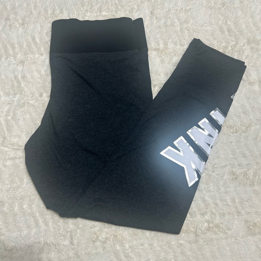 PINK Black Yoga Leggings Logo | Women’s XL